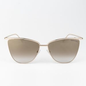 Tom Ford Women Sunglasses Gold Mirror Brown Cat Eye VERONICA FT0684 28G